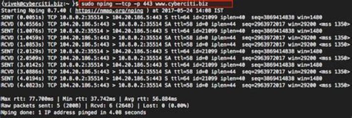 Can you ping to a specific port?