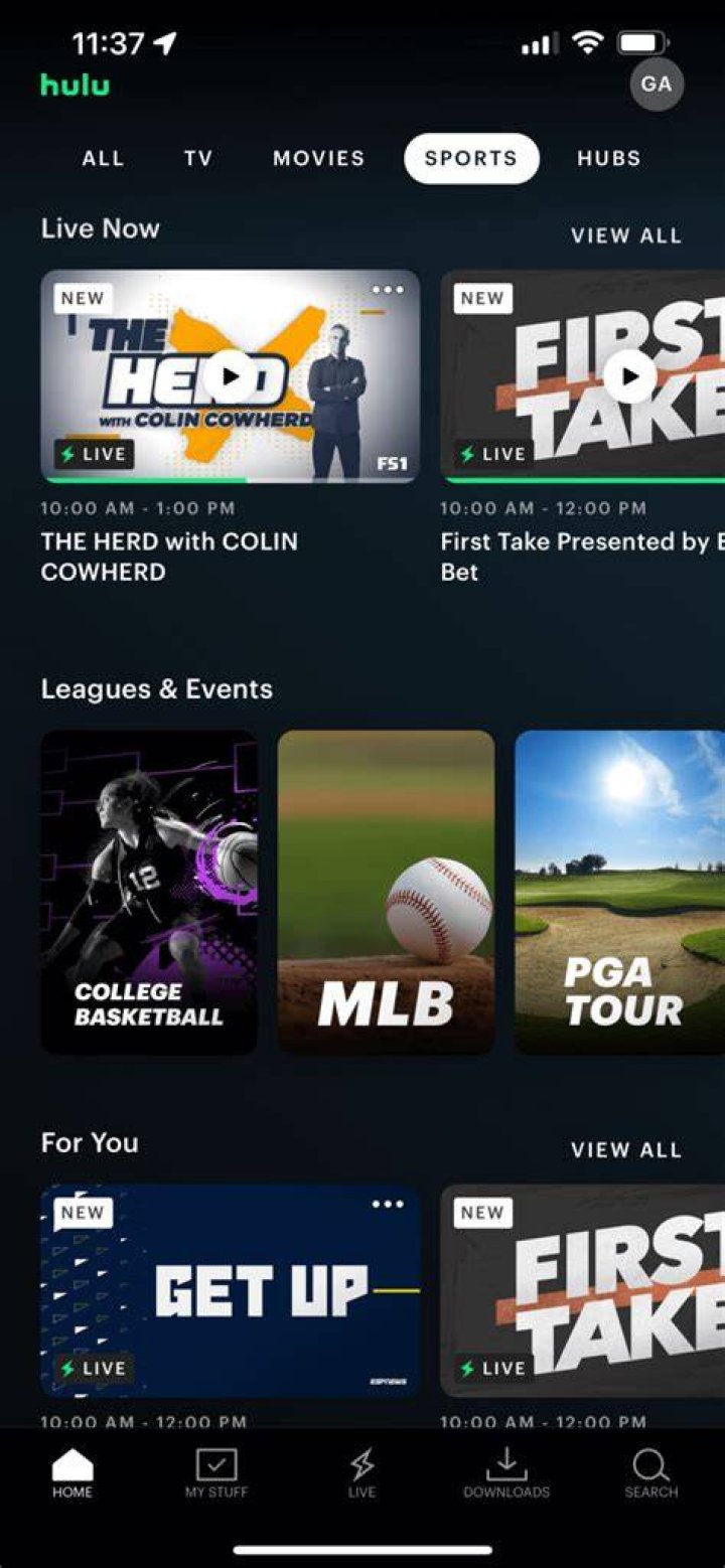 Can you watch college sports on Hulu?