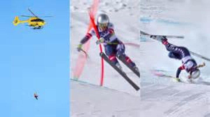 Did an Olympic skier break a leg?