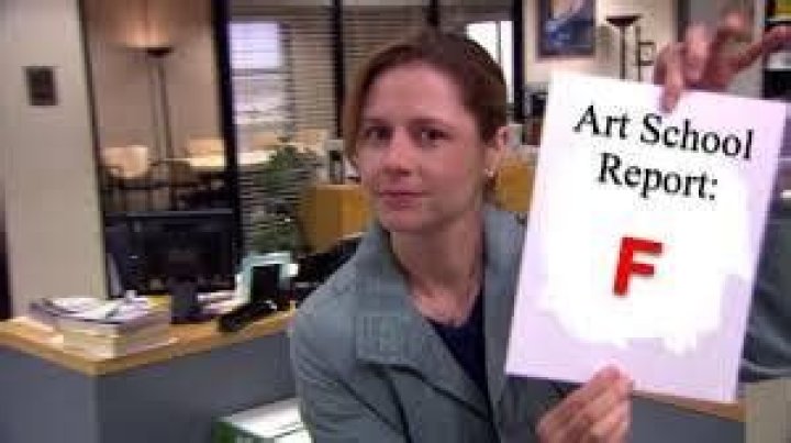 Did Pam fail art school?