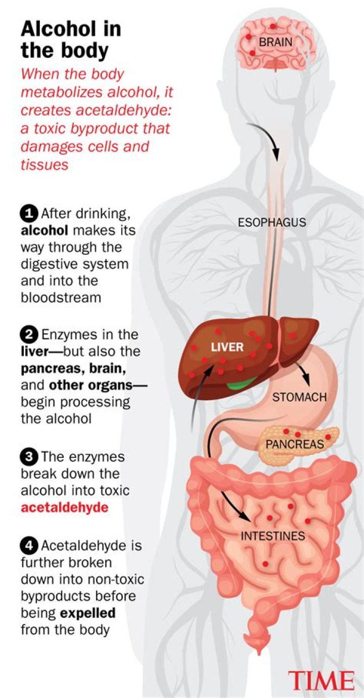 Does alcohol go to the top or bottom?