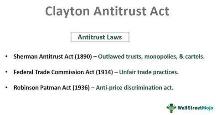 How did the Clayton Antitrust Act help regulate the economy?