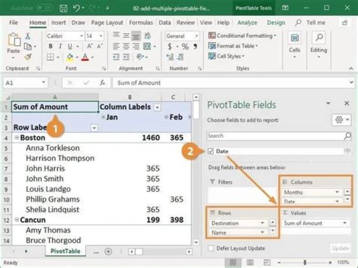 How do I edit an existing pivot table in Excel?
