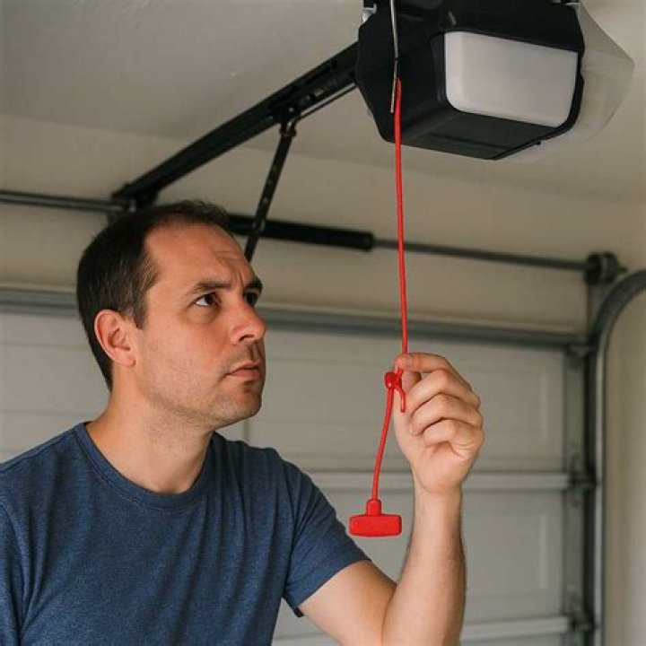 How do I reconnect my garage door emergency release?