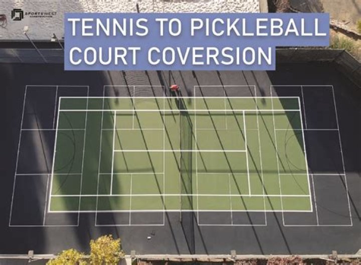 How do you put a pickleball court on a tennis court?