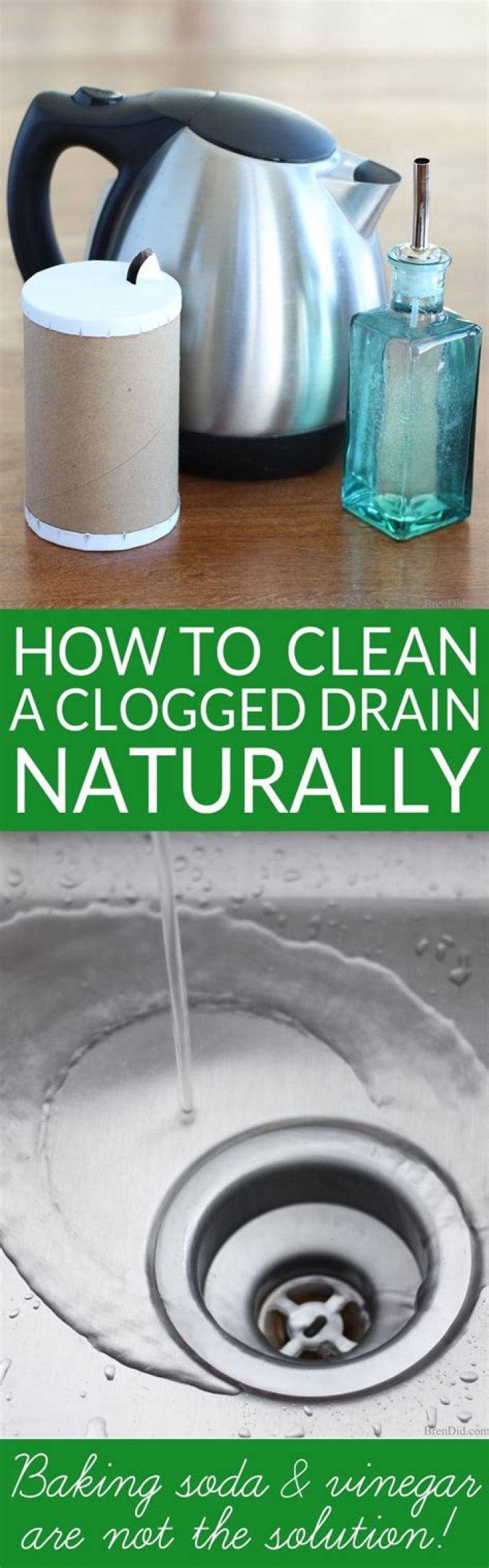 How do you unclog a drain with standing water naturally?