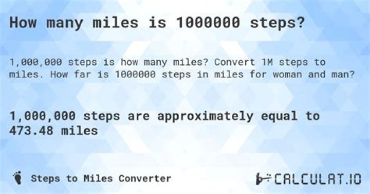 How many miles is 1000000 steps?