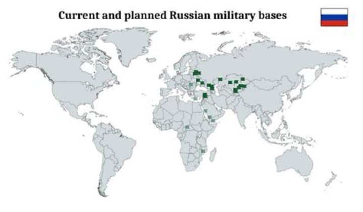 How many military bases are in Russia?