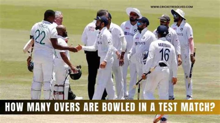 How many overs is a 5 day test?