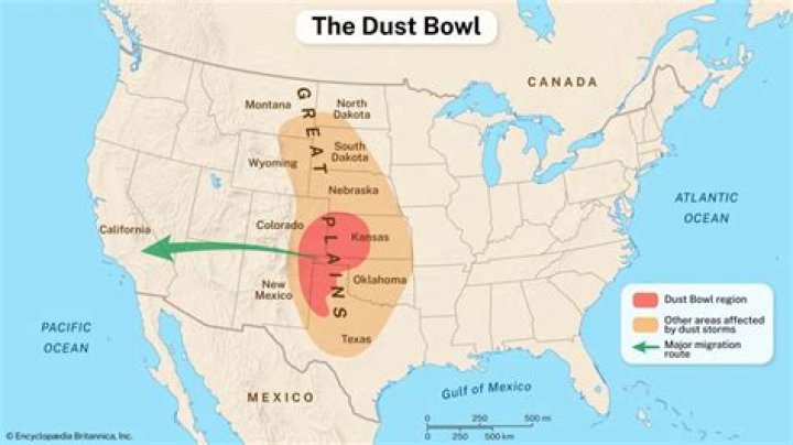 How many people left Dust Bowl states?