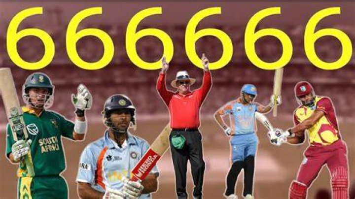 How many players have hit 6 sixes in an over?