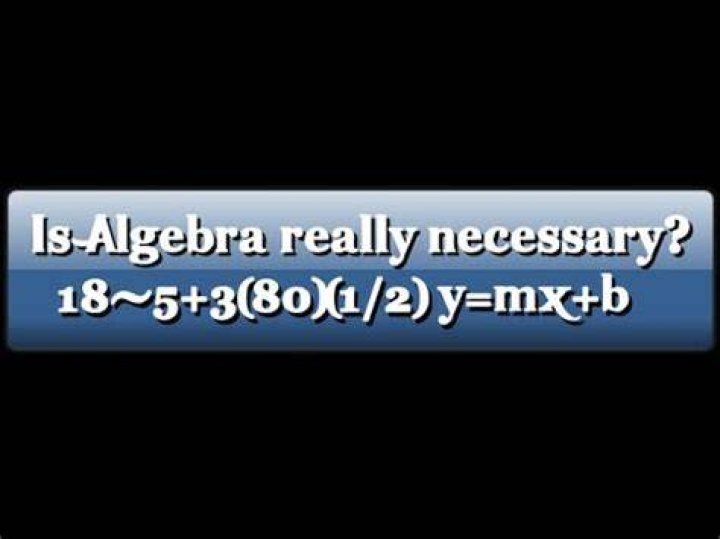 Is algebra really necessary?