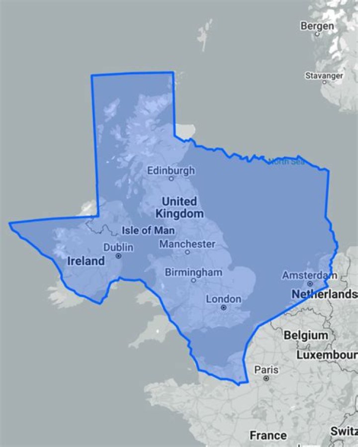Is Texas bigger than Ireland?