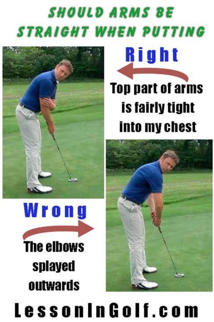 Should arms be straight when putting?