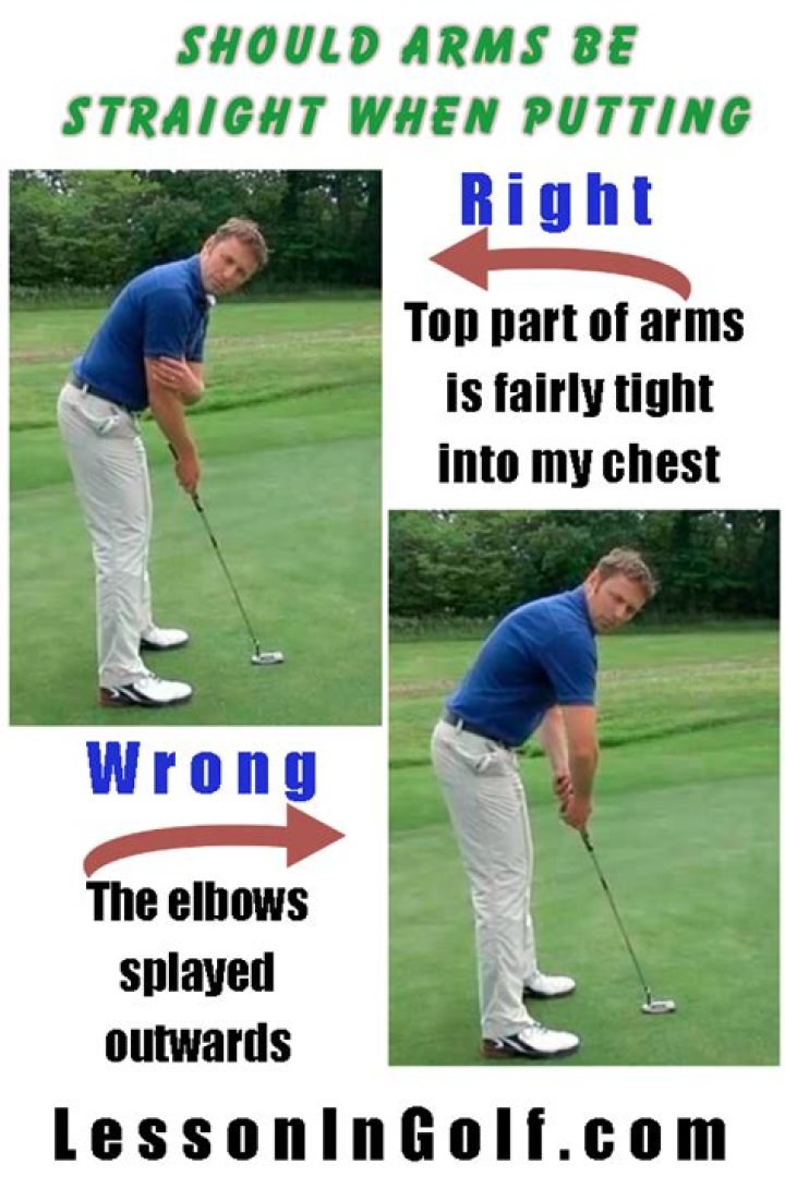 Should my arms be straight when putting?