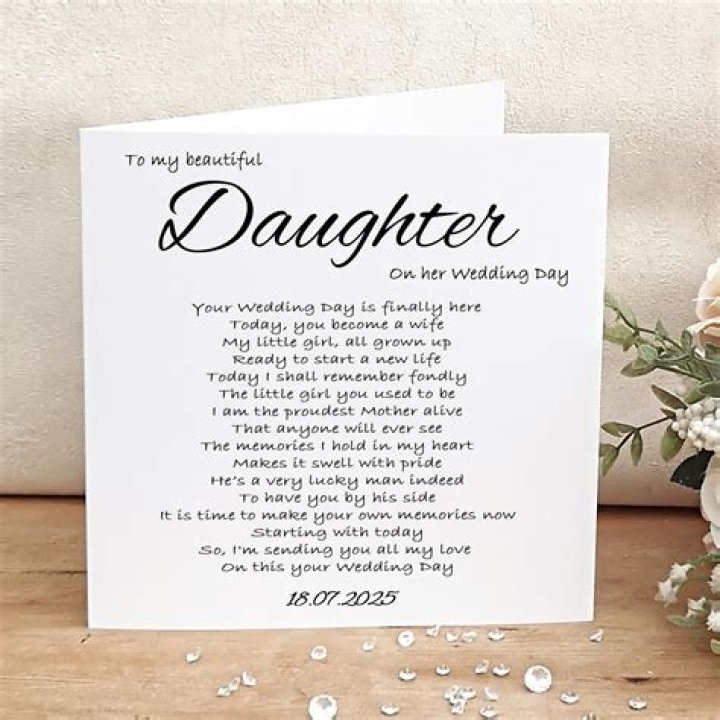 What a mother says to her daughter on her wedding day?