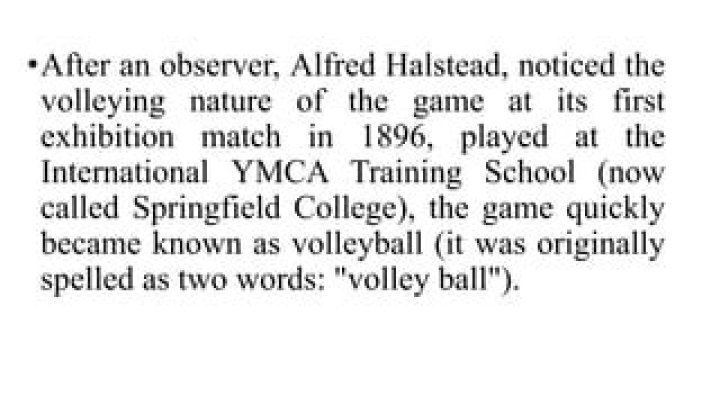 What Alfred Halstead is known for in volleyball history?