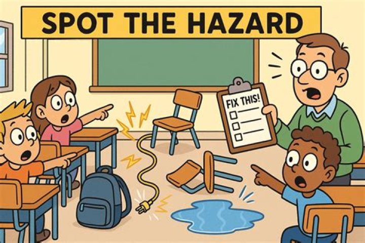 What are hazards in school?