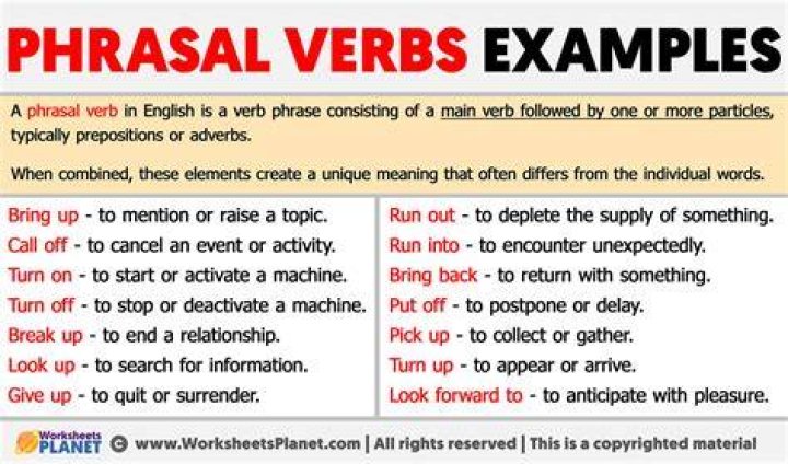 What are phrasal verbs explained with examples?