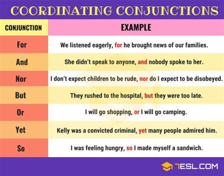 What are the 7 conjunctions?
