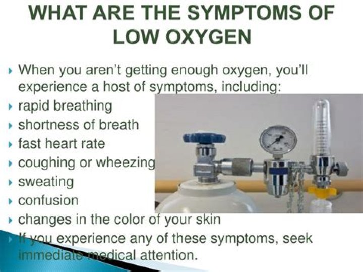 What are the symptoms of low oxygen levels?