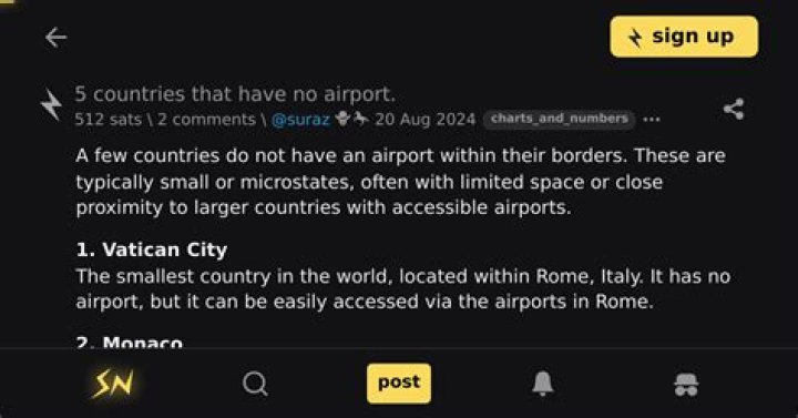 What country has no airport?