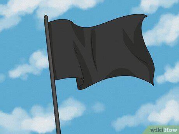 What does a black flag mean on a boat?