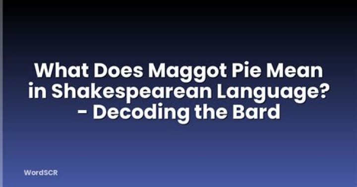 What does maggot pie mean?