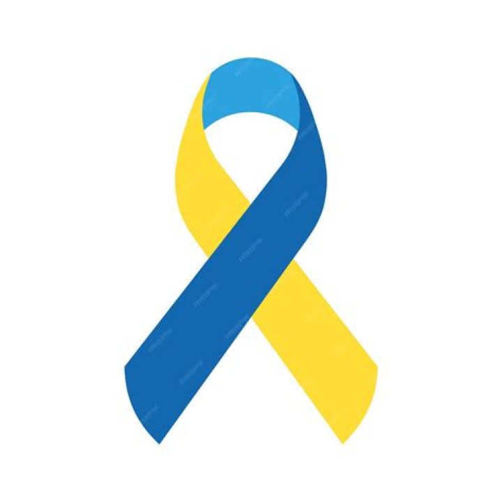 What does the blue and yellow ribbon stand for?