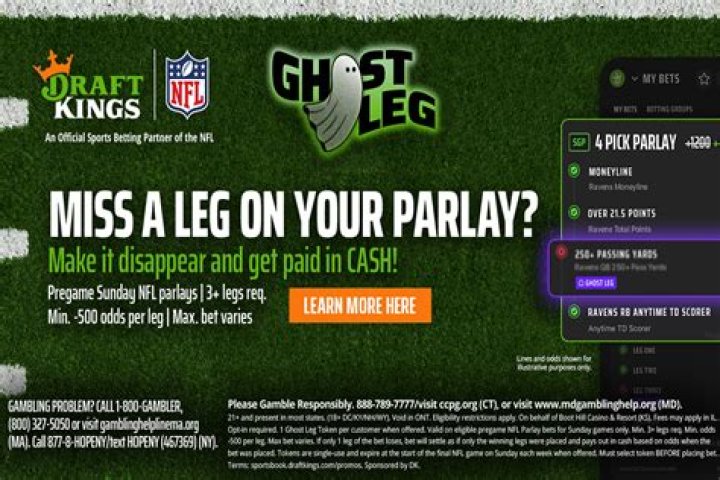 What happens if one leg of a parlay pushes Draftkings?