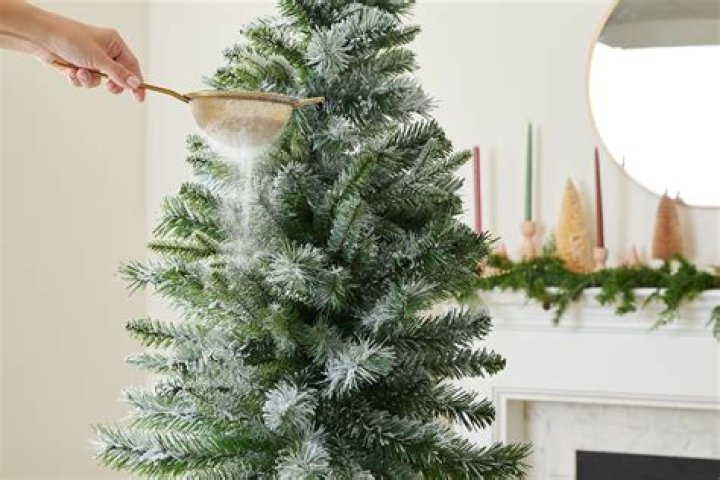 What household items can you use to flock a Christmas tree?