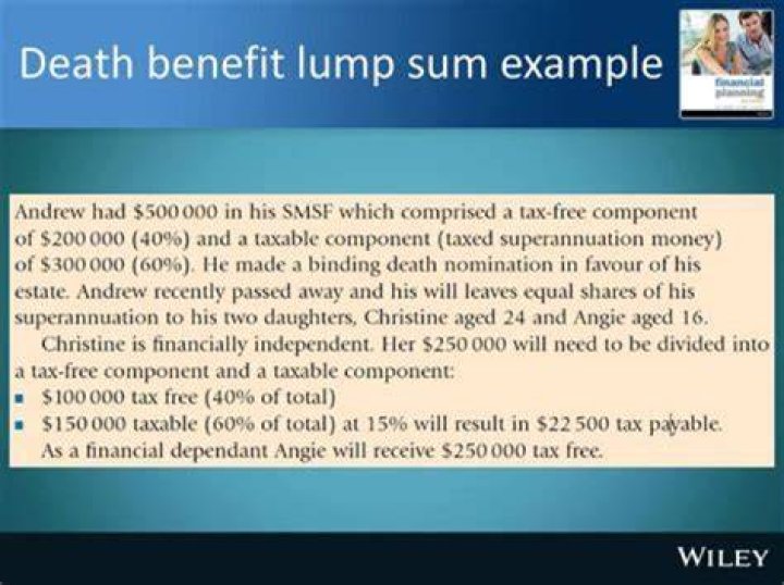 What is a death benefit lump sum?