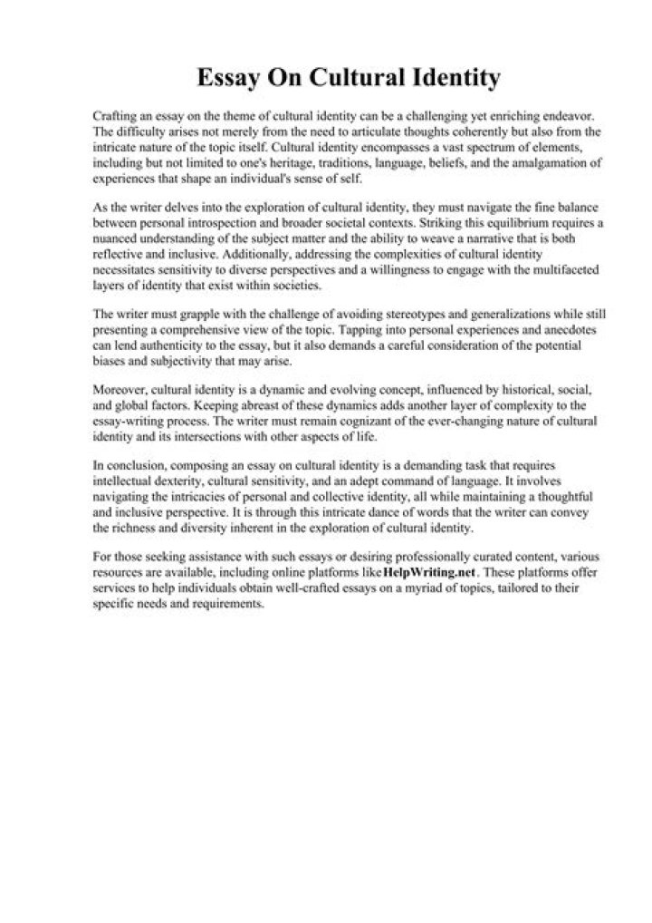 What is cultural identity essay?