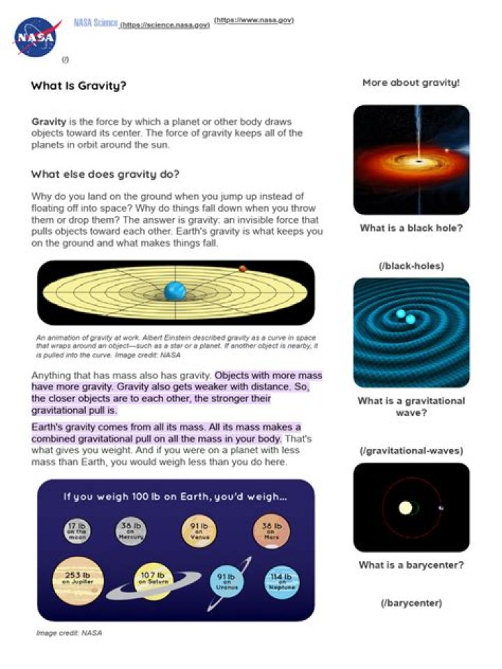 What is gravity NASA?