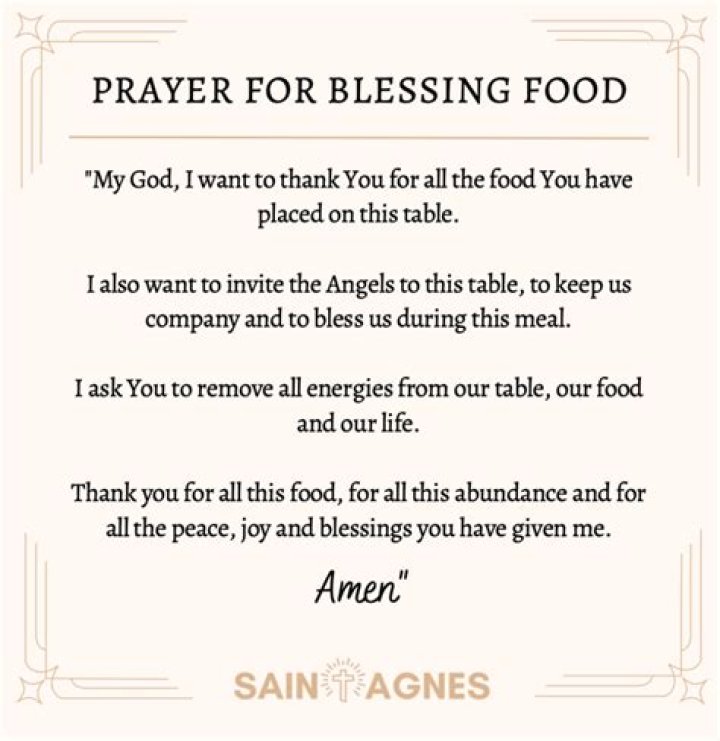 What is the blessing of the food in the Catholic Church?