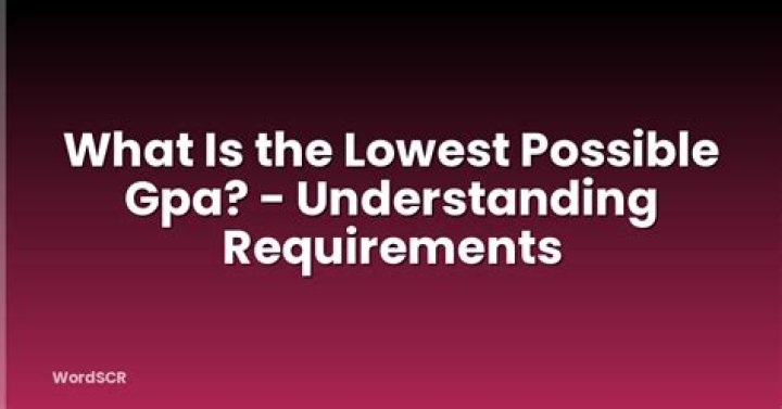 What is the lowest possible GPA?
