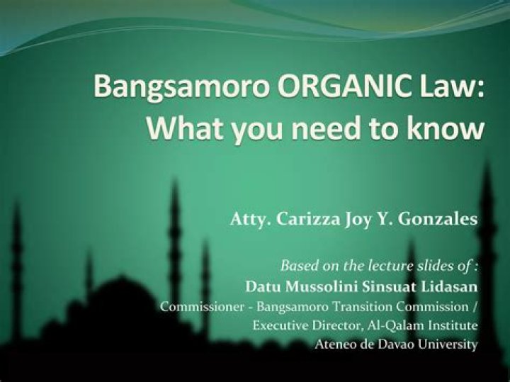 What is the main purpose of Bangsamoro Organic Law?