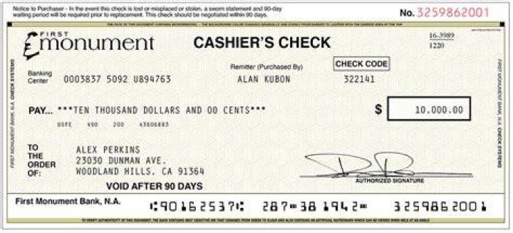 What is the maximum amount for cashier's check?