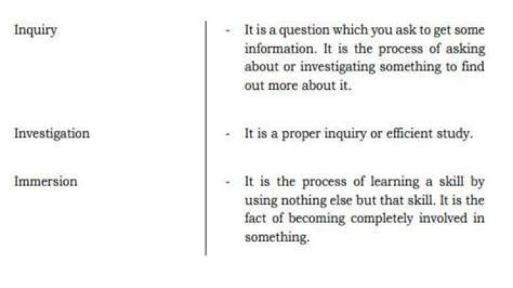 What is the meaning of inquiry investigation and immersion?