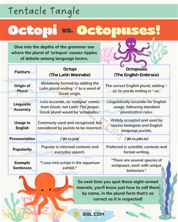 What is the plural of octopus?