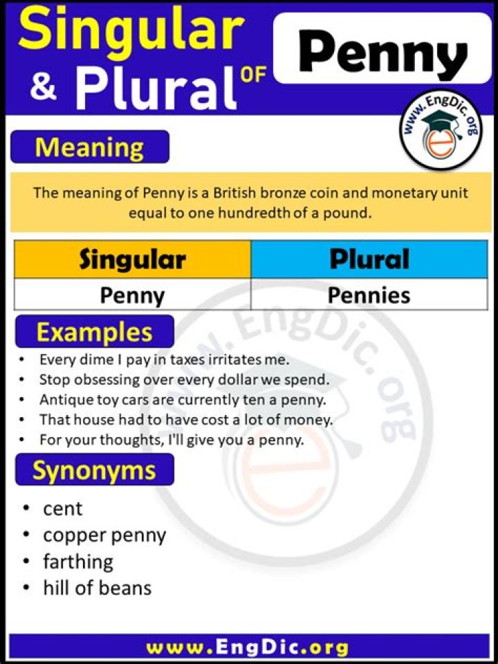 What is the plural of penny?