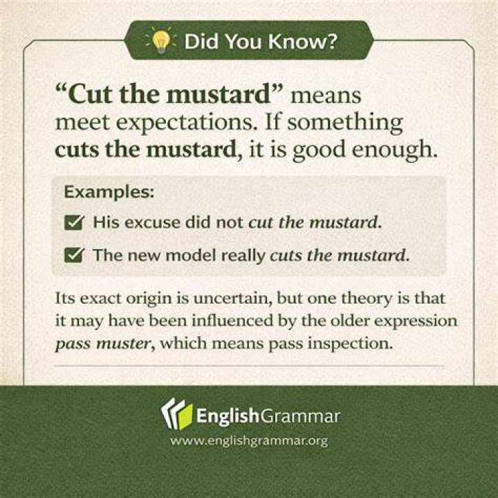 What means cut the mustard?