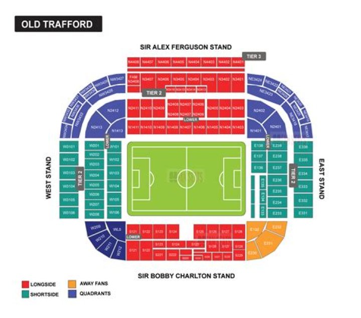 What stand do away fans sit at Old Trafford?