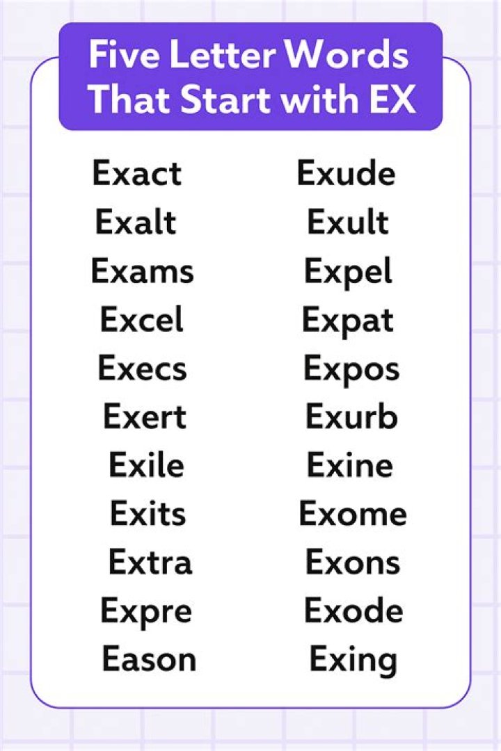 What words start with ex?