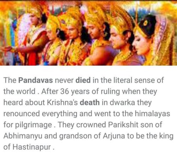 Where did Pandavas go after death?