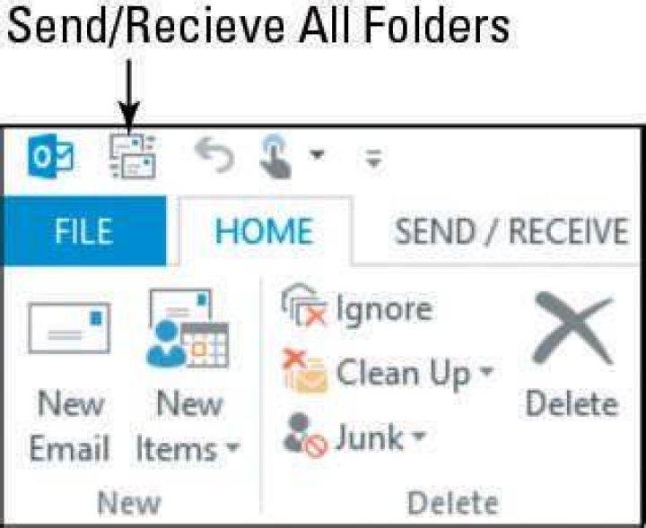 Where is the send and receive button in Windows Mail?
