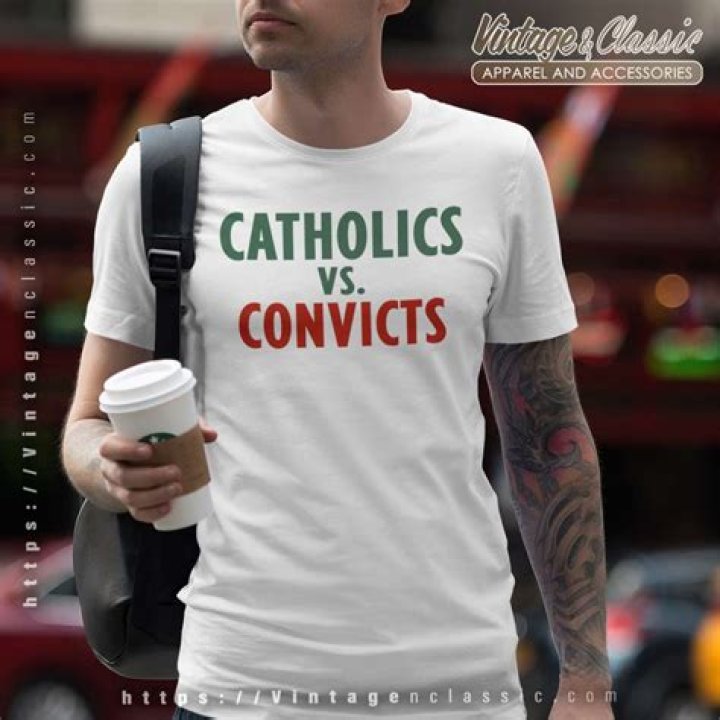 Who made Catholics vs. Convicts shirts?