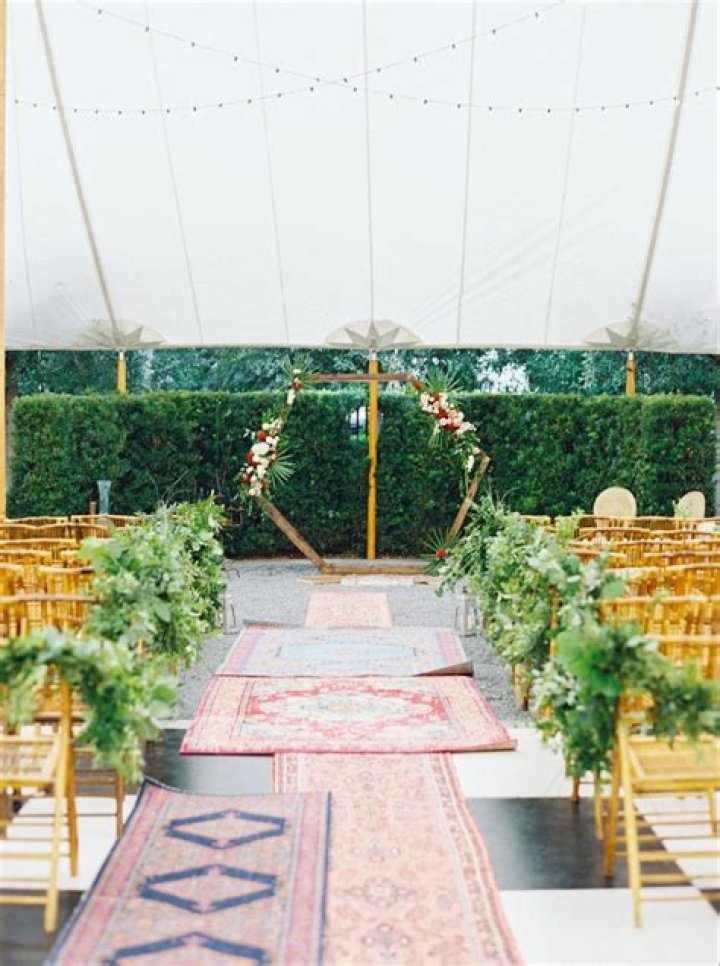 Who usually walks down the aisle at a wedding?